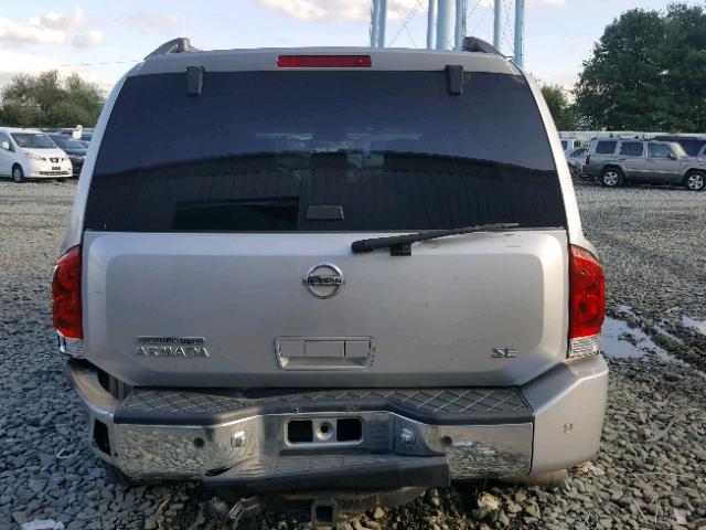 5N1AA08B84N708377 - 2004 NISSAN ARMADA SE SILVER photo 9