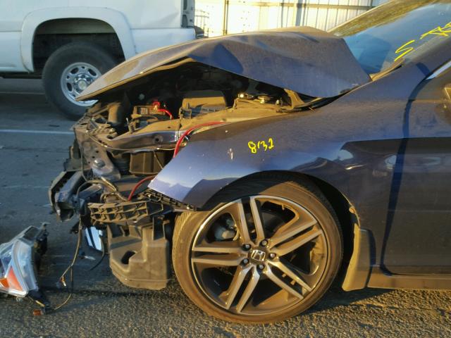 1HGCR2F50GA014942 - 2016 HONDA ACCORD SPO BLUE photo 9