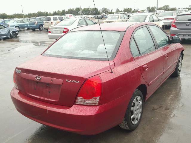 KMHDN46D74U833437 - 2004 HYUNDAI ELANTRA GL BURGUNDY photo 4