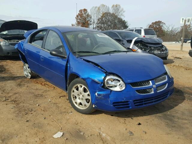 1B3ES56C45D254407 - 2005 DODGE NEON SXT BLUE photo 1