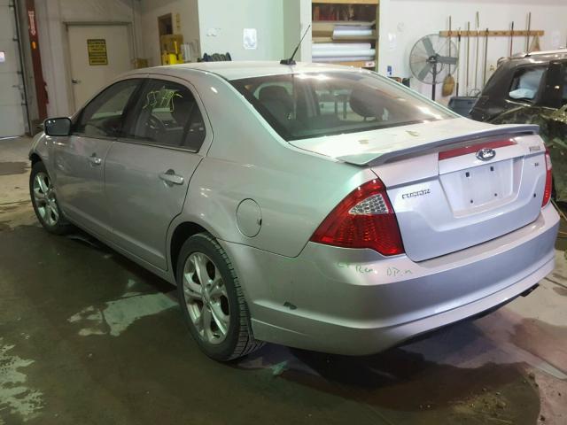 3FAHP0HA1CR205459 - 2012 FORD FUSION SE SILVER photo 3