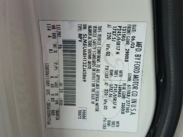 5LMEU68H13ZJ45869 - 2003 LINCOLN AVIATOR Ağ foto 10