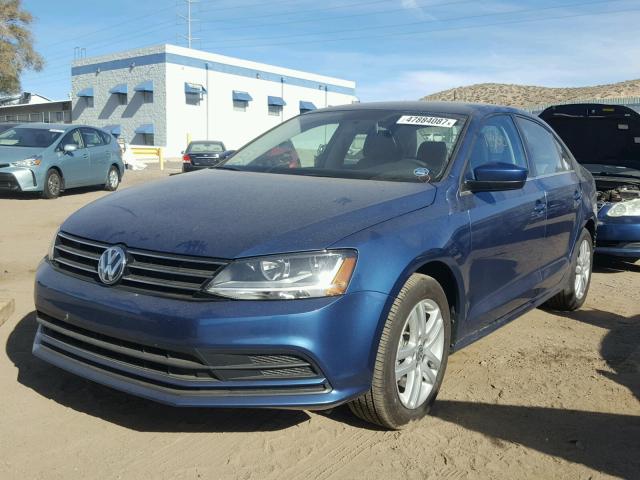 3VW2B7AJXHM303957 - 2017 VOLKSWAGEN JETTA S BLUE photo 2