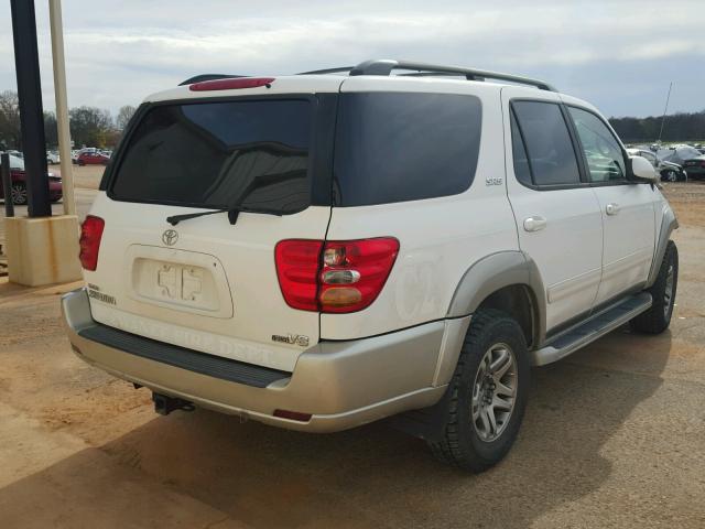 5TDZT34A44S231778 - 2004 TOYOTA SEQUOIA SR WHITE photo 4