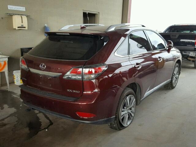 2T2ZK1BA0FC194360 - 2015 LEXUS RX 350 MAROON photo 4