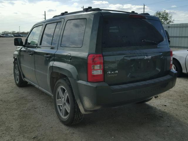 1J8FF28W17D342565 - 2007 JEEP PATRIOT SP GREEN photo 3