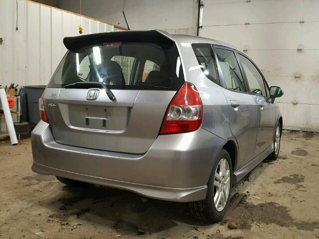 JHMGD38607S057244 - 2007 HONDA FIT S GRAY photo 4