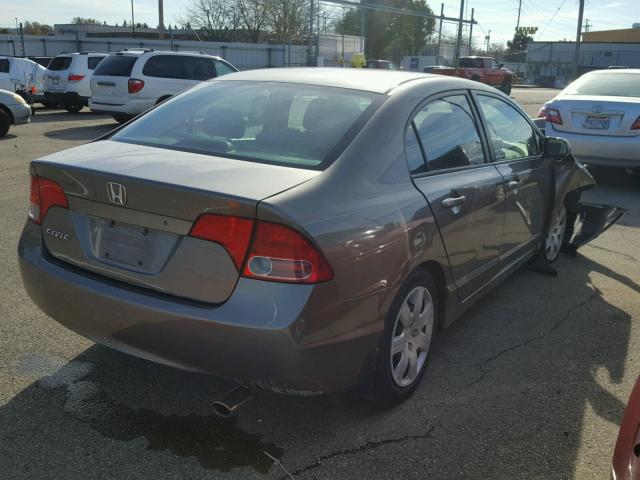 2HGFA16588H314486 - 2008 HONDA CIVIC LX GRAY photo 4