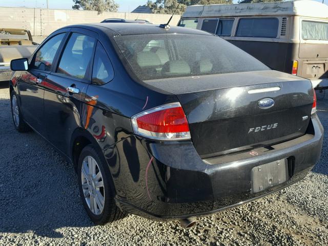 1FAHP3HN8AW211256 - 2010 FORD FOCUS SEL BLACK photo 3