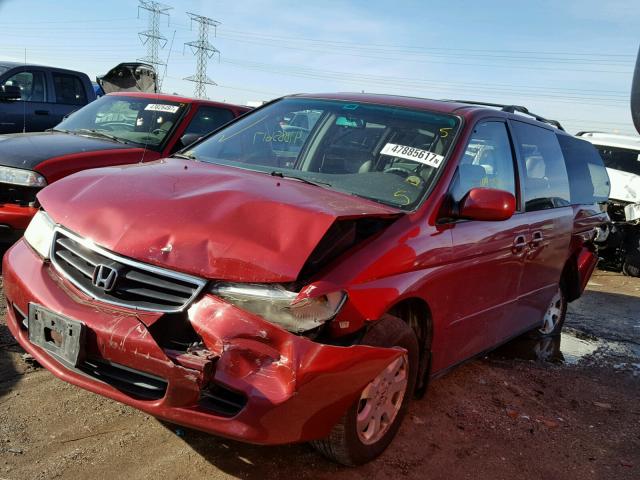 5FNRL18973B025796 - 2003 HONDA ODYSSEY EX RED photo 2