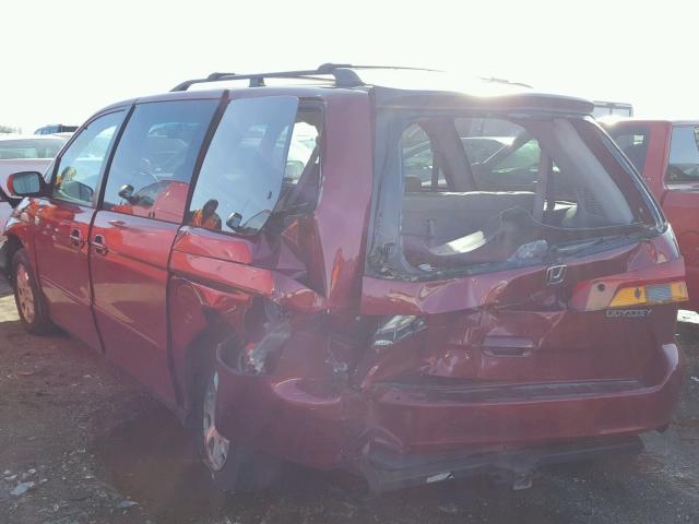 5FNRL18973B025796 - 2003 HONDA ODYSSEY EX RED photo 3