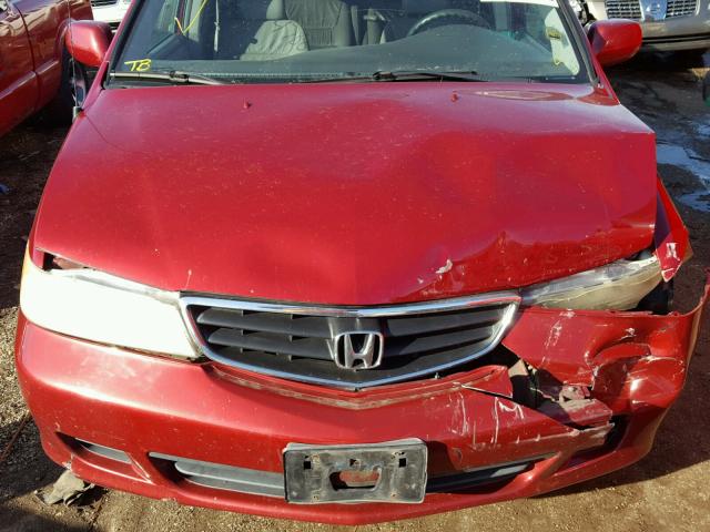 5FNRL18973B025796 - 2003 HONDA ODYSSEY EX RED photo 7