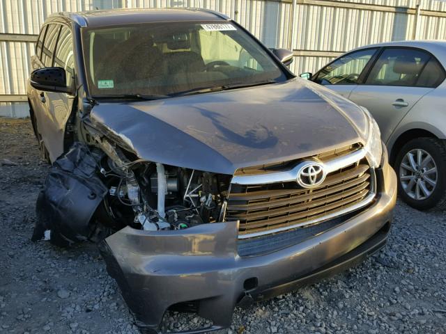 5TDJKRFH2GS282293 - 2016 TOYOTA HIGHLANDER GRAY photo 1