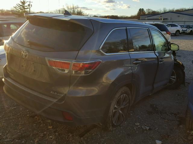 5TDJKRFH2GS282293 - 2016 TOYOTA HIGHLANDER GRAY photo 4