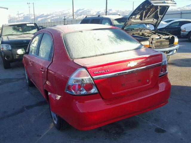 KL1TD5DE9AB071568 - 2010 CHEVROLET AVEO LS RED photo 3