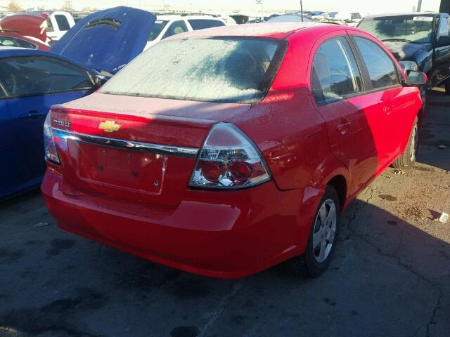 KL1TD5DE9AB071568 - 2010 CHEVROLET AVEO LS RED photo 4