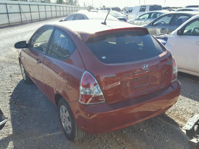 KMHCM36C88U094908 - 2008 HYUNDAI ACCENT GS RED photo 3