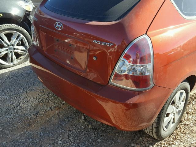 KMHCM36C88U094908 - 2008 HYUNDAI ACCENT GS RED photo 9