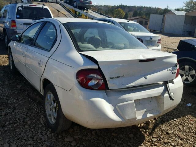 1B3ES56C65D166751 - 2005 DODGE NEON SXT WHITE photo 3