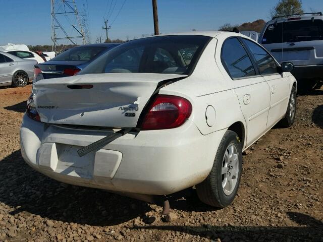 1B3ES56C65D166751 - 2005 DODGE NEON SXT WHITE photo 4