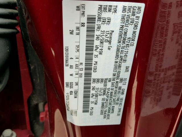 1FADP3K21EL184356 - 2014 FORD FOCUS SE RED photo 10