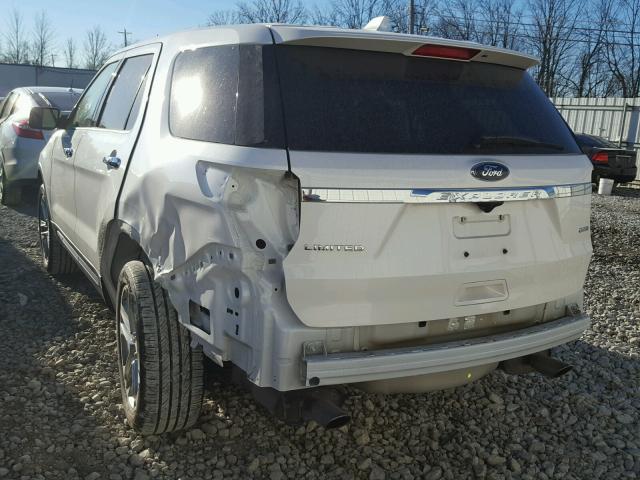 1FM5K8FH5HGA02806 - 2017 FORD EXPLORER L WHITE photo 3