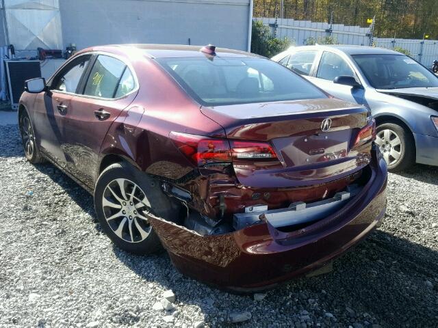 19UUB1F36GA007866 - 2016 ACURA TLX BURGUNDY photo 3