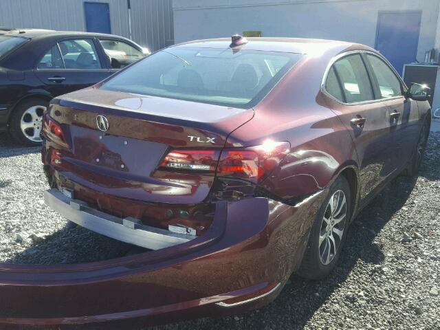 19UUB1F36GA007866 - 2016 ACURA TLX BURGUNDY photo 4