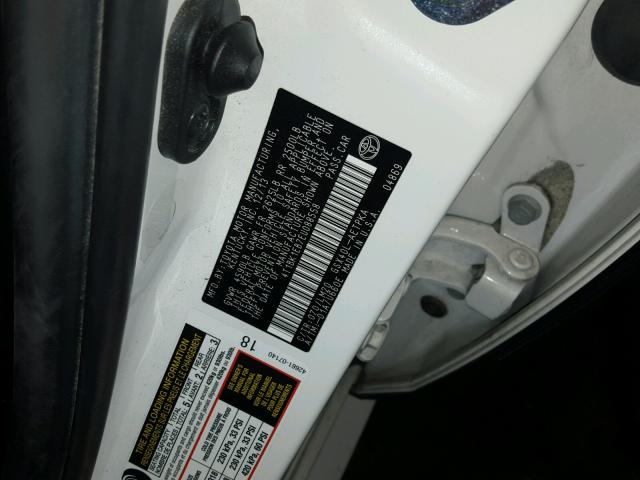 4T1BK1EB7EU088558 - 2014 TOYOTA AVALON BAS WHITE photo 10