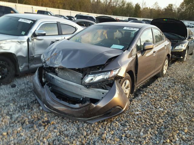 19XFB2F55EE024957 - 2014 HONDA CIVIC LX GRAY photo 2