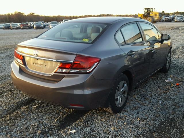 19XFB2F55EE024957 - 2014 HONDA CIVIC LX GRAY photo 4