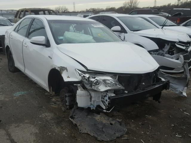 4T1BD1FK0EU106326 - 2014 TOYOTA CAMRY HYBR WHITE photo 1