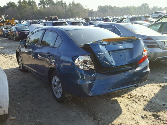 2HGFB2F50CH562081 - 2012 HONDA CIVIC LX BLUE photo 3