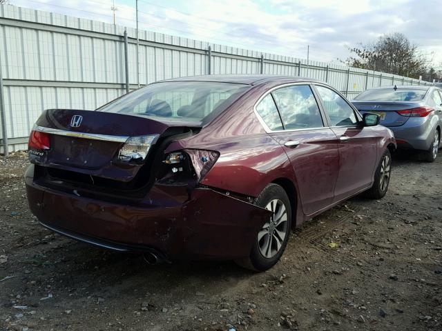 1HGCR2F30DA205478 - 2013 HONDA ACCORD LX MAROON photo 4