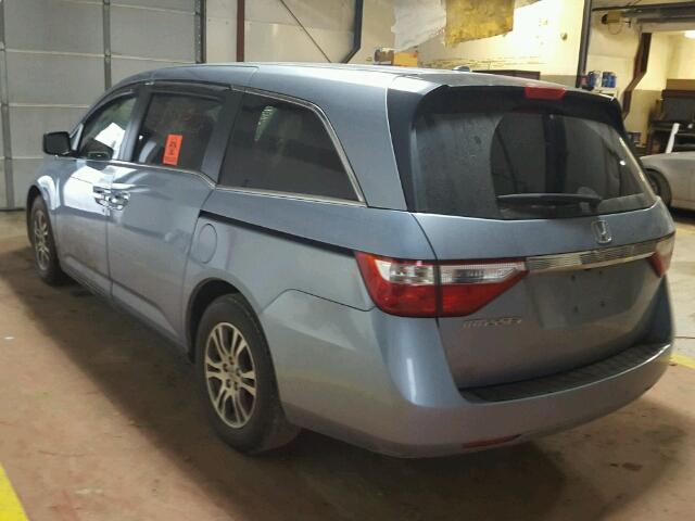 5FNRL5H64CB031214 - 2012 HONDA ODYSSEY EX BLUE photo 3