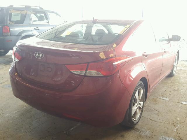 5NPDH4AE9DH400255 - 2013 HYUNDAI ELANTRA GL BURGUNDY photo 4