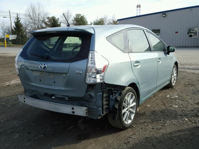 JTDZN3EU7EJ008071 - 2014 TOYOTA PRIUS V GREEN photo 4