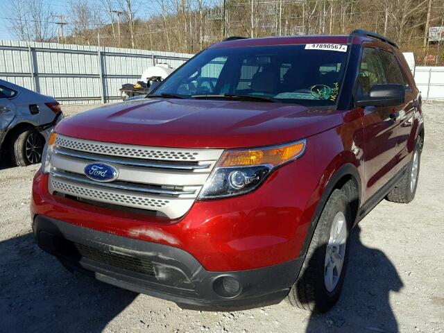 1FM5K8B81DGC76245 - 2013 FORD EXPLORER RED photo 2