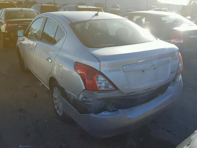 3N1CN7AP3CL925854 - 2012 NISSAN VERSA S SILVER photo 3