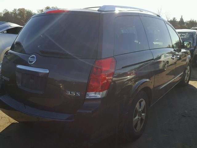 5N1BV28U47N125251 - 2007 NISSAN QUEST S BROWN photo 4