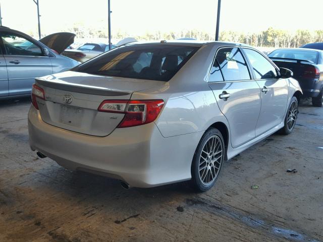 4T1BK1FK7CU519749 - 2012 TOYOTA CAMRY SE SILVER photo 4