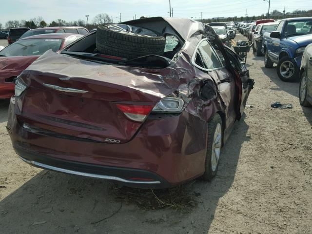 1C3CCCAB6FN639943 - 2015 CHRYSLER 200 LIMITE MAROON photo 4