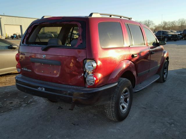 1D4HD38N76F140158 - 2006 DODGE DURANGO SX MAROON photo 4