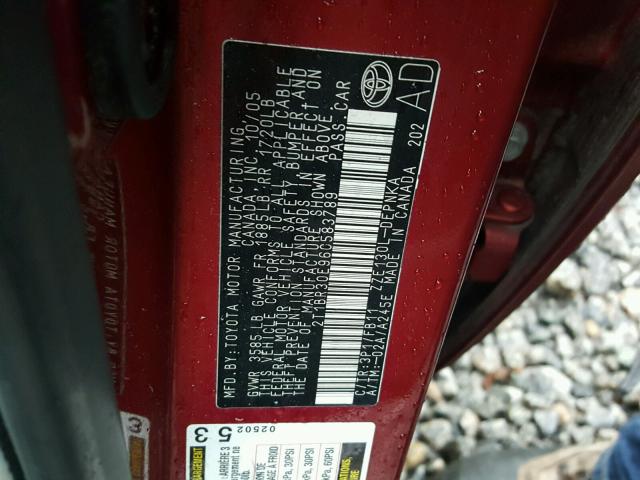 2T1BR30E96C583789 - 2006 TOYOTA COROLLA CE RED photo 10