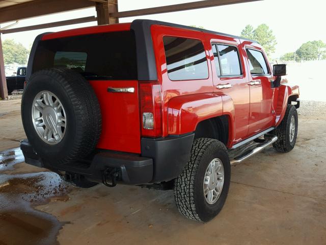 5GTDN13E478175078 - 2007 HUMMER H3 RED photo 4