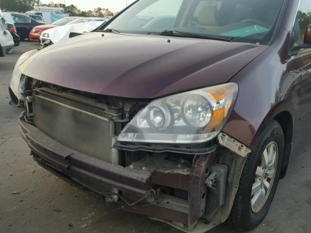 5FNRL38478B046834 - 2008 HONDA ODYSSEY EX BURGUNDY photo 9