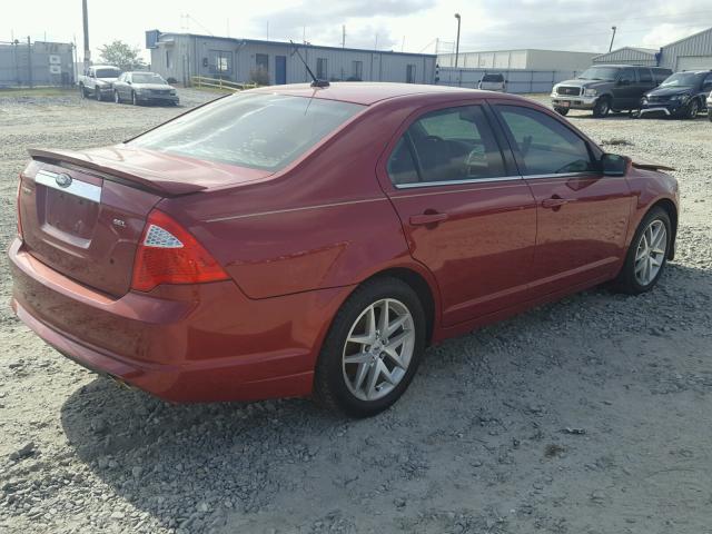 3FAHP0JA7AR106961 - 2010 FORD FUSION SEL RED photo 4