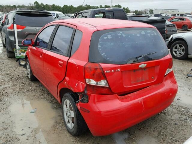 KL1TD62675B504800 - 2005 CHEVROLET AVEO BASE RED photo 3