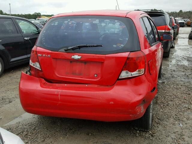 KL1TD62675B504800 - 2005 CHEVROLET AVEO BASE RED photo 4