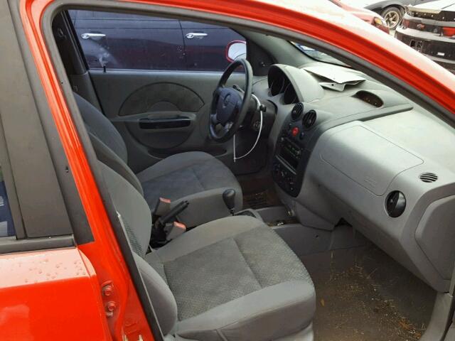 KL1TD62675B504800 - 2005 CHEVROLET AVEO BASE RED photo 5